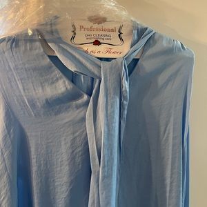 NWT Rachel Zoe Light Blue Satin Tie Top